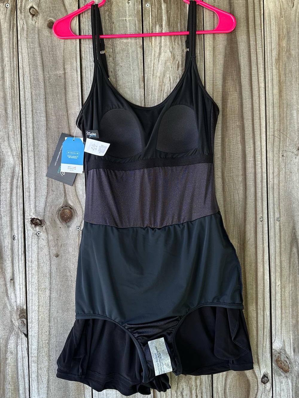 Maxine of Hollywood Black Romper One Piece Swimsuit Womens Size 12 Summer Resort - Picture 7 of 13